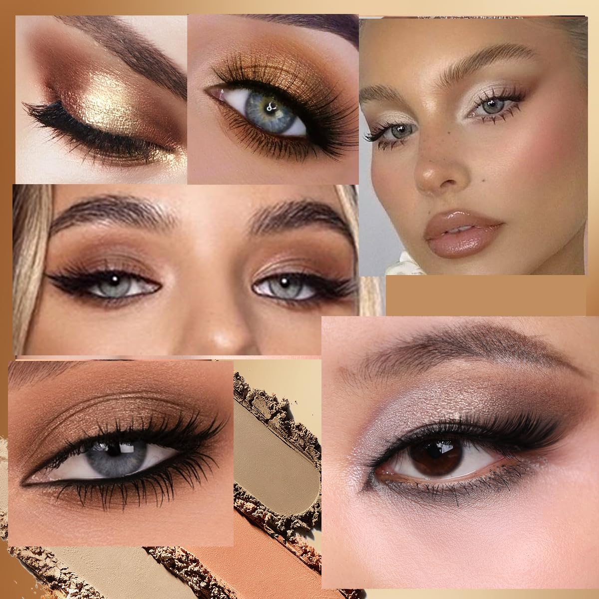 ‌Natural Nudes Eyeshadow Palette - Warm Taupe & Dark Brown Matte, Shimmer & Metallic Velvety Finish | Long-Lasting Travel-Friendly Compact Size | Beginner-Friendly Eye Makeup Palette Everyday Looks