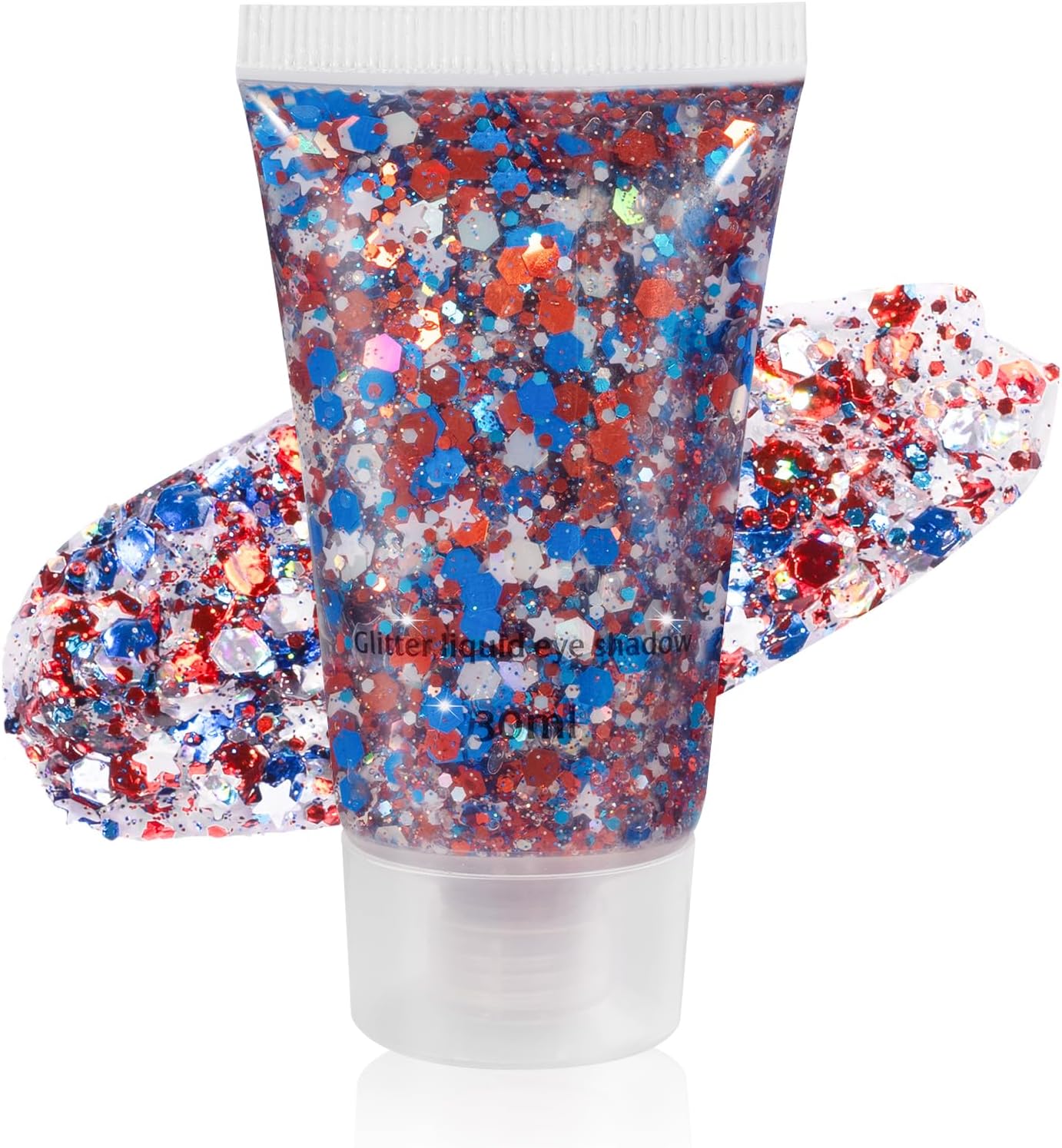 Mysense Red White and Blue Body Glitter Gel,USA Flag Face Hair Glitter for 4th of July Outfits for Women,Patriotic Fourth of July Accessories for Independence Day Memorial Day Veterans Day