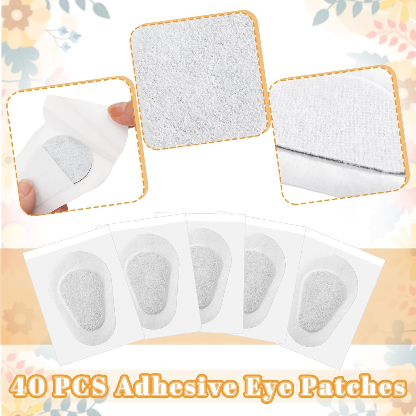 Panitay 40 Pcs Adhesive Eye Patches for Adults Disposable Breathable Medical Eye Patch for Amblyopia Lazy Latex Free Adhesive Bandages for Men(3.3 x 2.3 Inch,White)