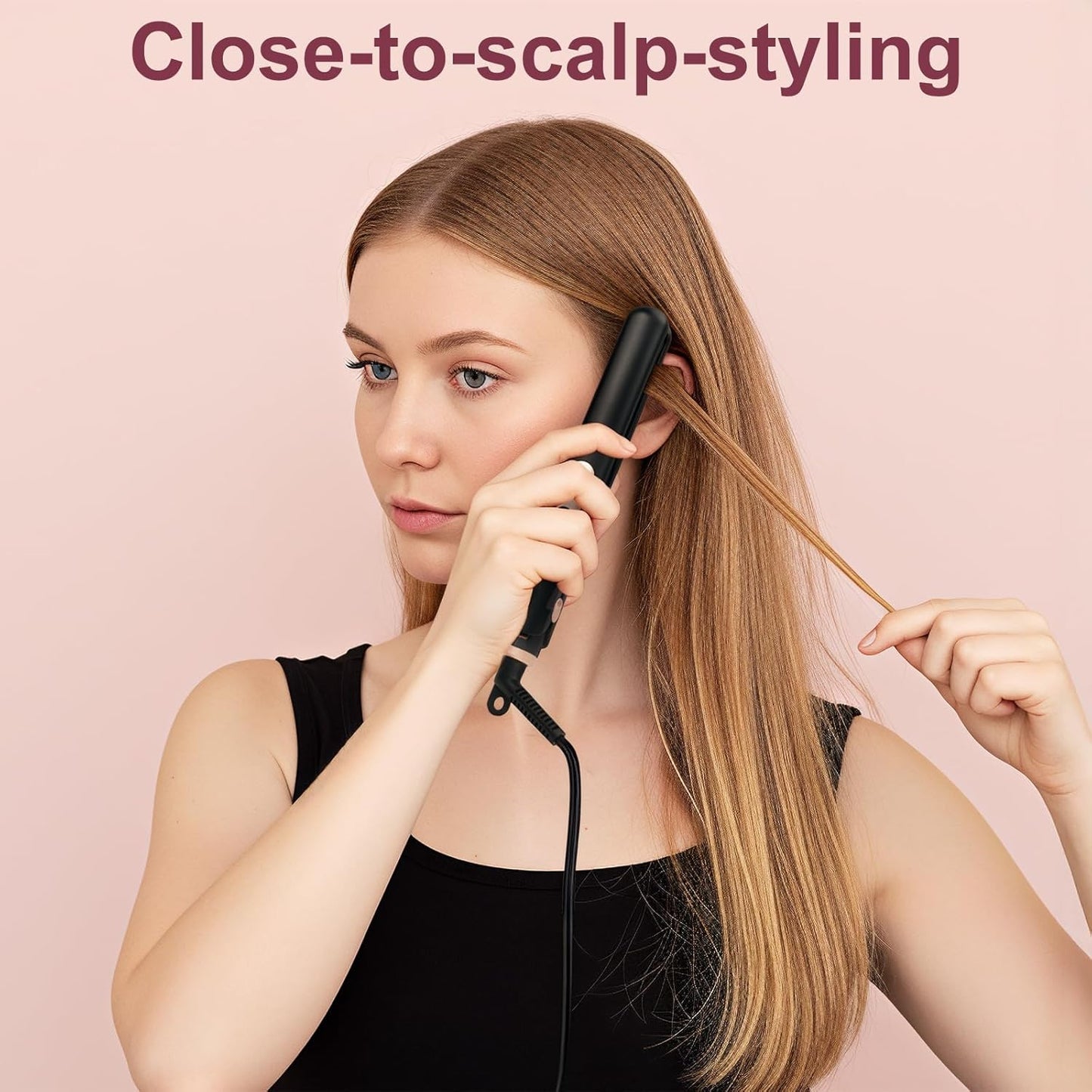 JAETON Small Flat Iron 0.7 Inch Mini Hair Straightener and Curler 2 in 1, 30S Heat-up, Dual Voltage Travel Curling Iron, for Short Hair, Bangs, Pixie Cut, Beard