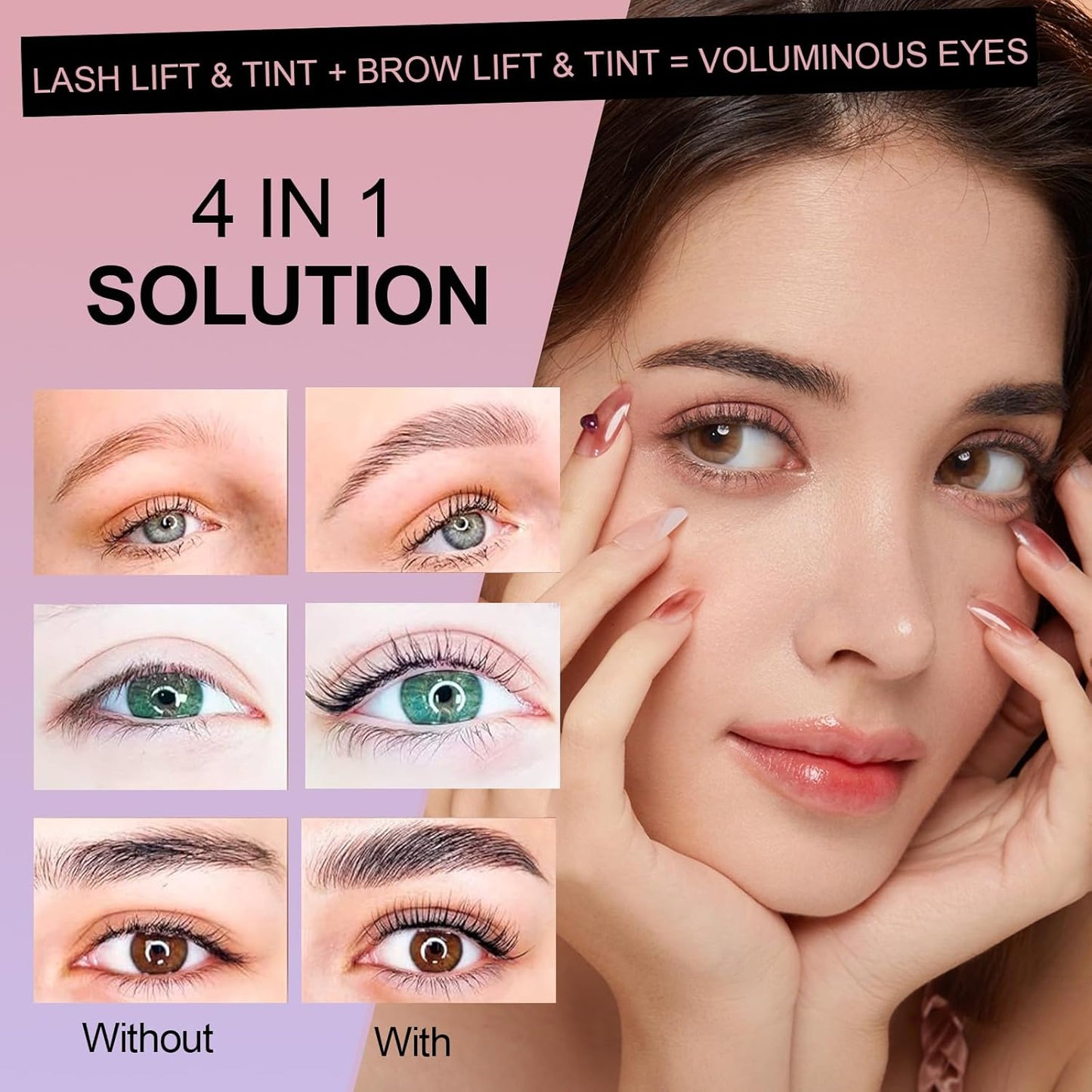Lash Lift Kit & Brow Lamination Kit, Eyebrow Lamination & Eyelash Lift Kit, Eyelash Perm Kit, Professional Eyelash Lifting Kit, for Beginners, DIY at Home