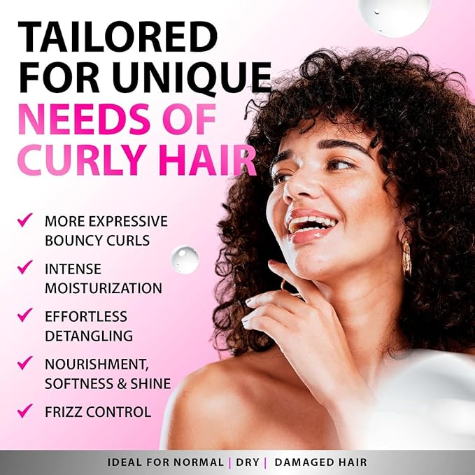 SUNATORIA Curly Hair Mask - Deep Conditioner for Curly Hair - Natural Argan & Keratin Hair Treatment Mask - 8.5 Fl Oz - Repair, Hydrate, Moisturize Dry, Damaged, Wavy & Frizzy Hair