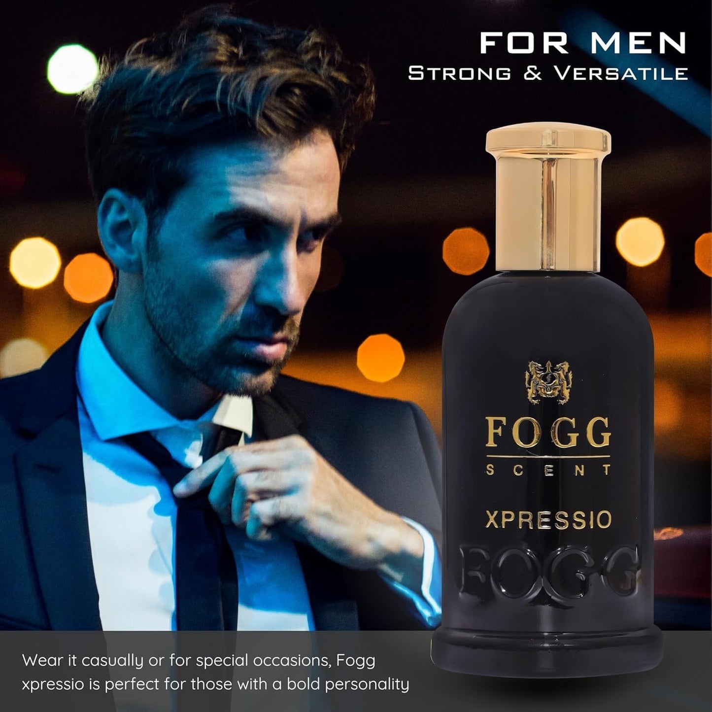 FOGG Xpressio Eau de Parfum for Men – 100ml | Long-Lasting Woody Fragrance | Premium Scent for Daily Wear| Bold Masculine Scent | Ideal for Office, Party & Daily Wear | Vegan | Clean Ingredients