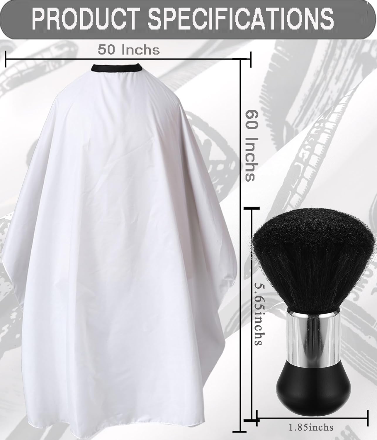 Professional Hair Cutting Cape with Neck Duster Brush, Salon Barber Cape, Hairdressing Accessories B