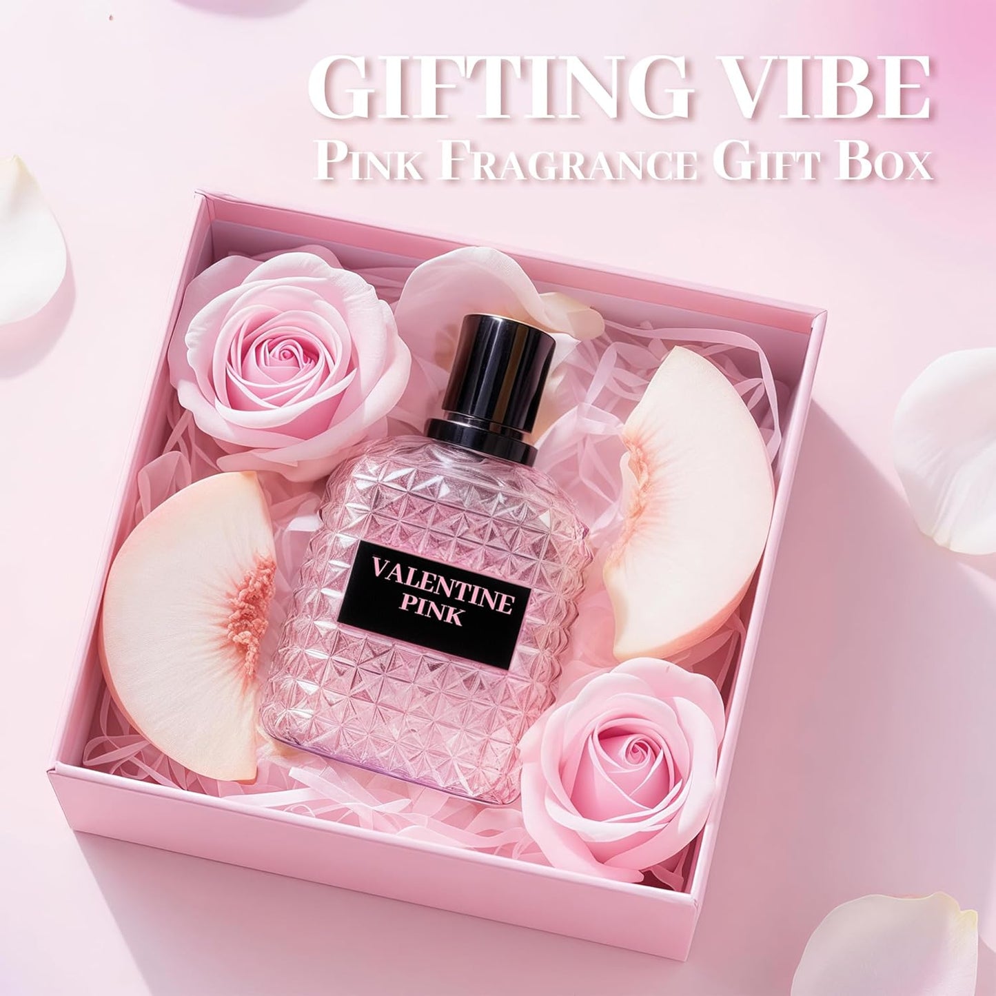 Valentine Pink Perfume for Women, Floral Notes Eau de Parfum Spray Casual Daily Cologne 3.4 Fluid Ounce/100Ml Women Fragrance Daytime & Casual Use, for all Skin Types