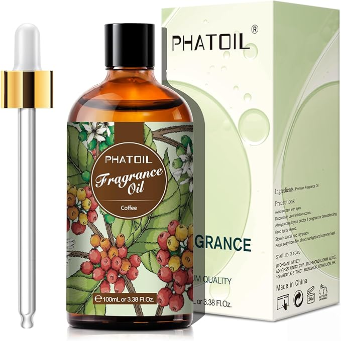 3.38FL.OZ Coffee Fragrance Oils for Aromatherapy, Essential Oils for Diffusers for Home, Perfect for Diffuser, DIY Candle and Soap Making, DIY Scented Products - 100ml