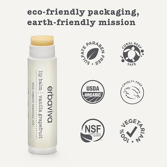 Erbaviva Vanilla Grapefruit Lip Balm 0.16 Ounce