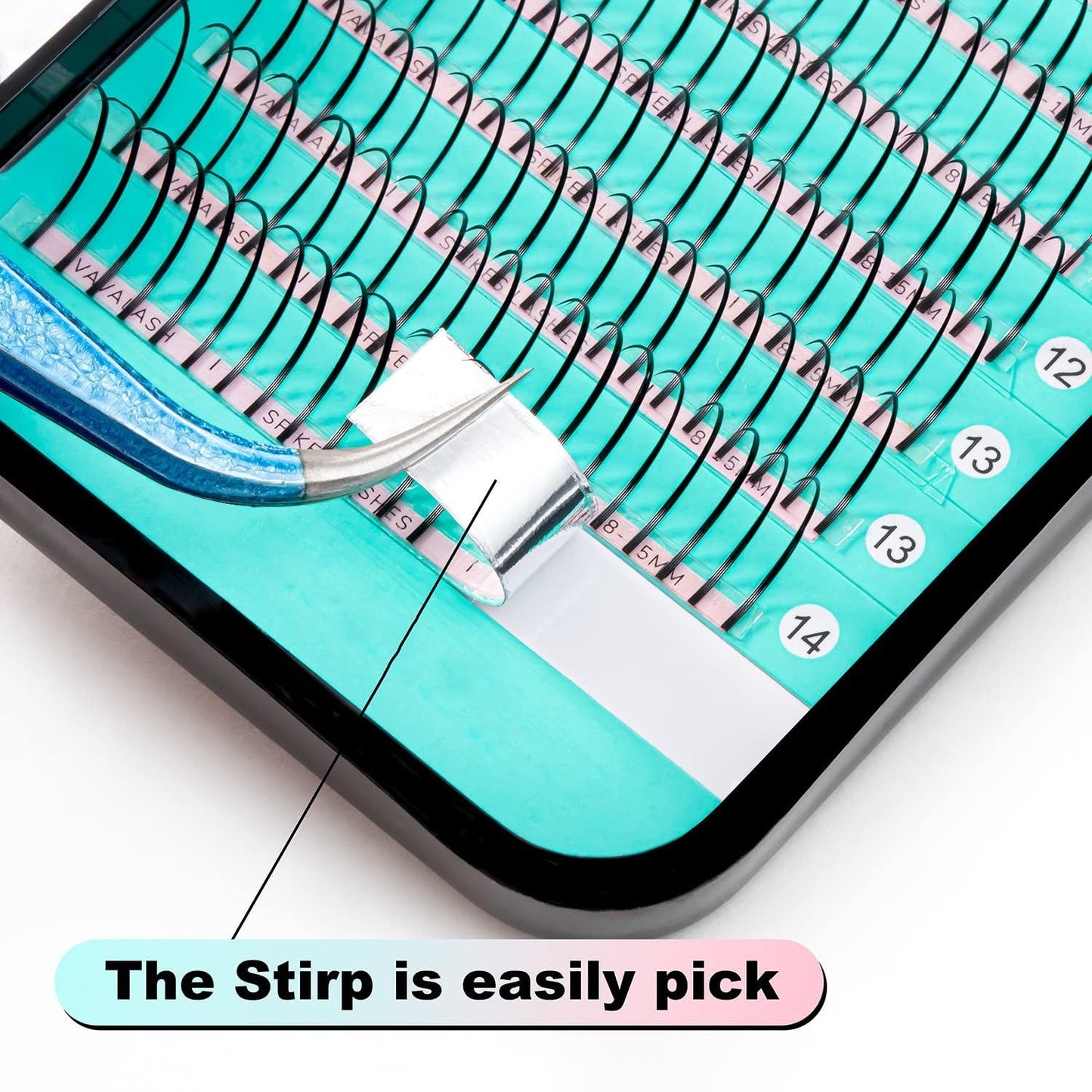 VAVALASH Premade Fan Spikes Lash Extensions Mixed Tray 8mm C Curl 0.07mm Matte Black Eyelash Extension Supplies Spikes Fans（C-0.07,8mm）