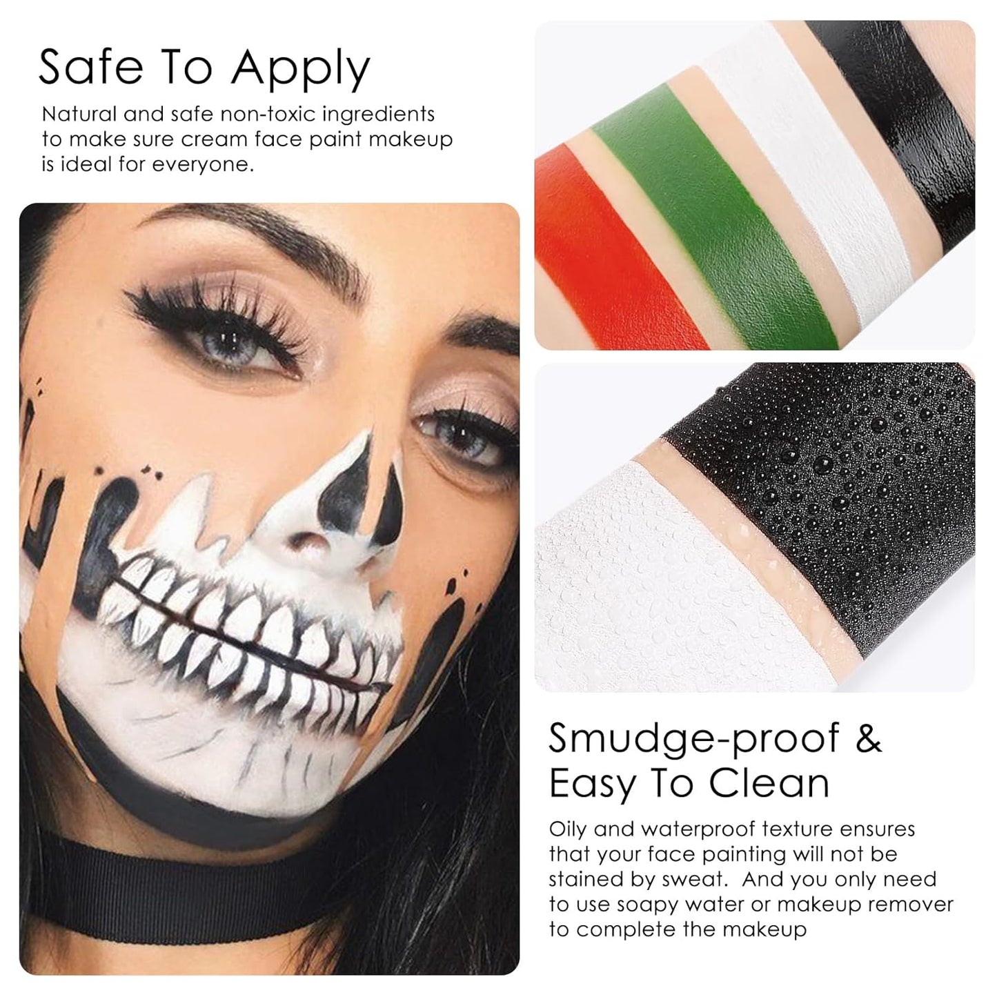 2Pcs White Face Body Paint Stick, White lipstick for Cosplay/Halloween/Costume Parties Accessories Vampire/Joker/Clown/Zombie Makeup Cream Face& Body Paint Easy to Blend