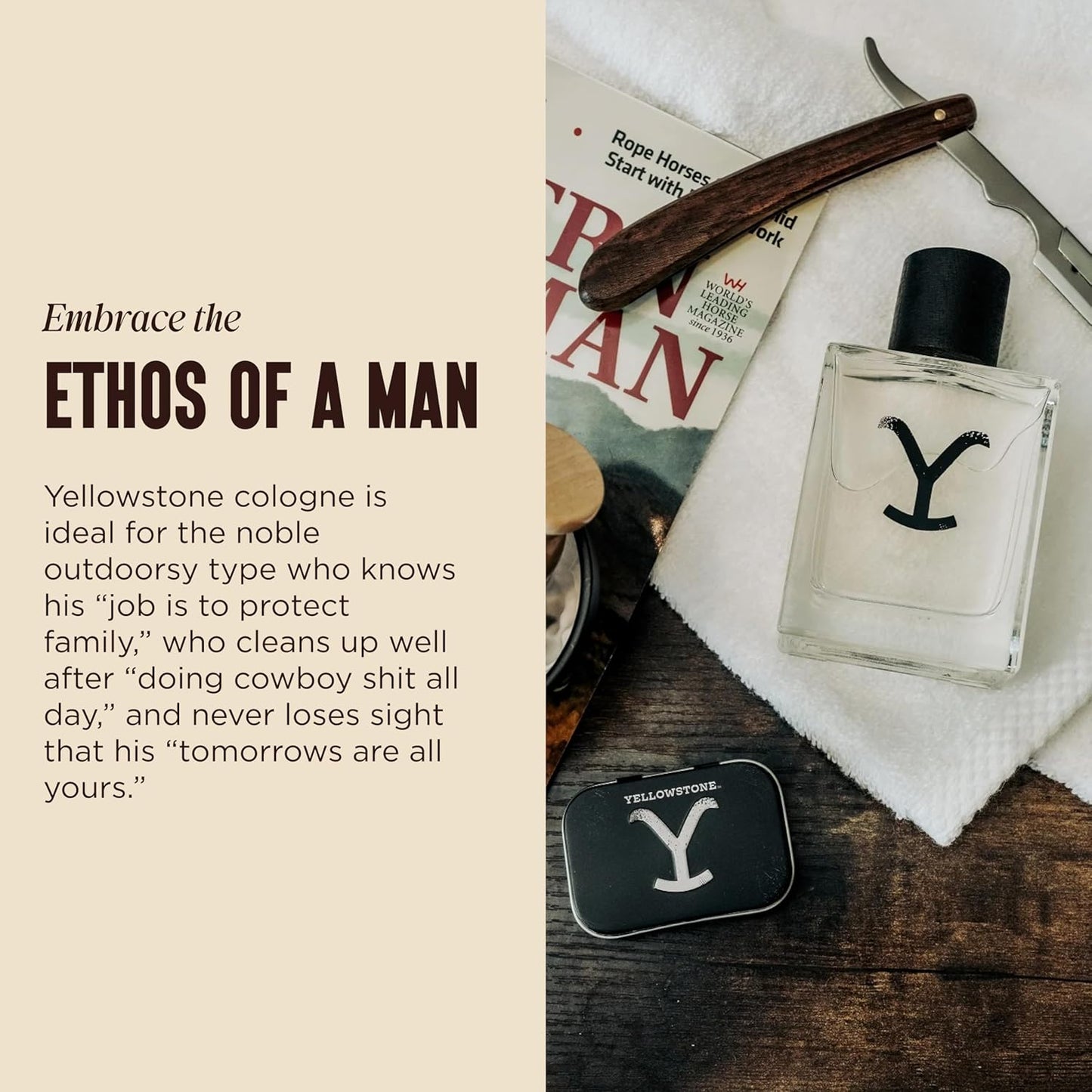 Yellowstone Original Men's Handcrafted Cologne Spray by Tru Western - Officially Licensed Fragrance of Paramount Network's Yellowstone - 100 ml | 3.4 fl oz