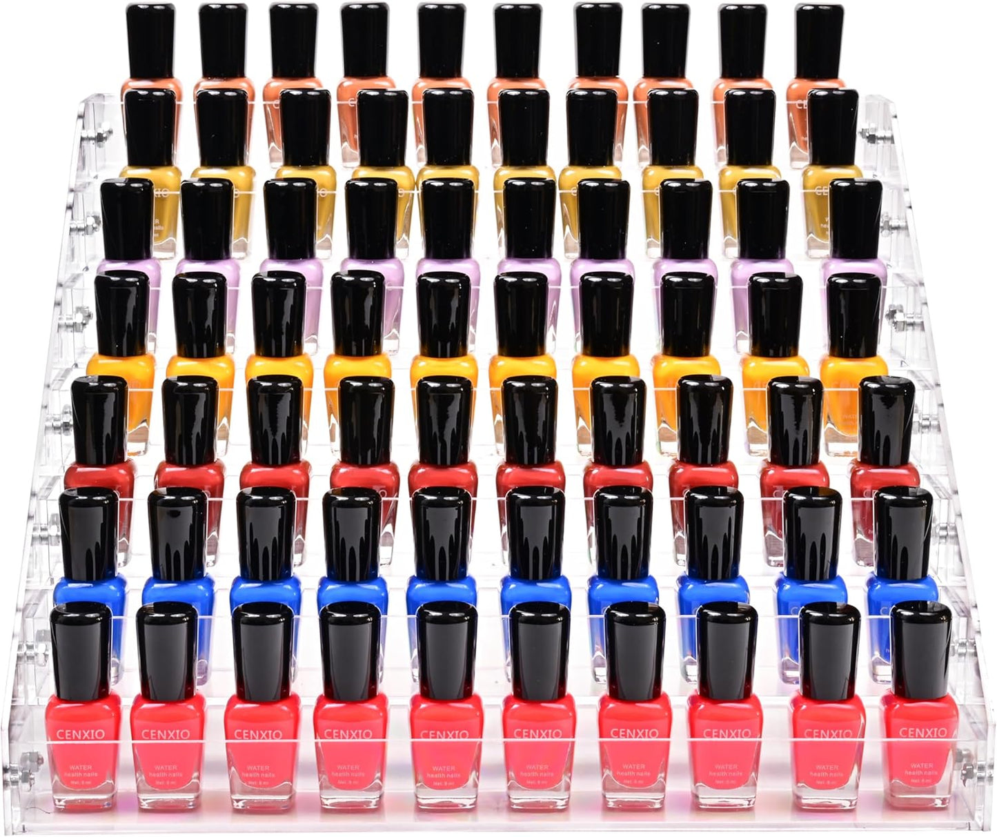 Kingtaily 7 Tiers Layers Organizer Rack Stand Holder Large Capacity Acrylic Clear for Nails Polish Essential Oil Lipstick and Sunglasses