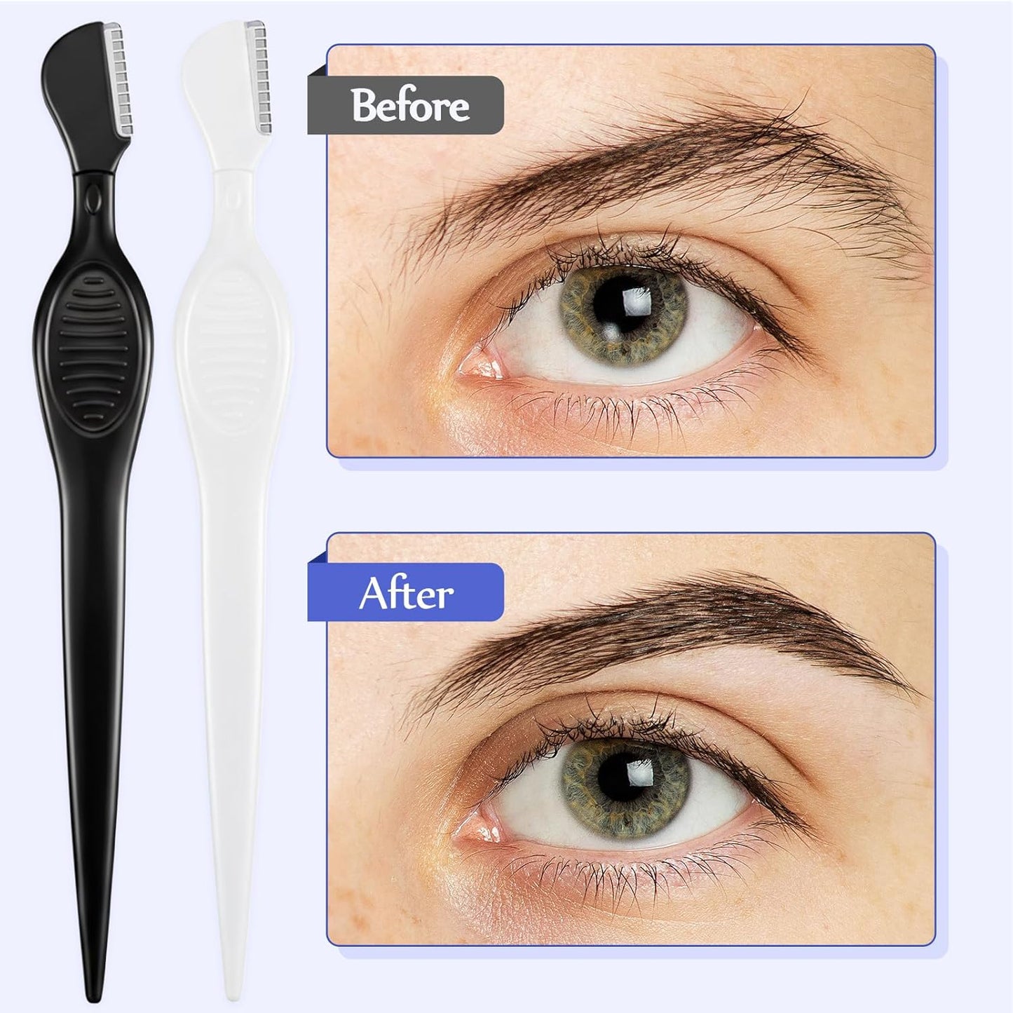 Mudder 21 Pcs Eyebrow Razor Eyebrow Shaver Facial Razor Multipurpose Face Trimmers with Precision Cover for Women Makeup Care Tools (White,Black)