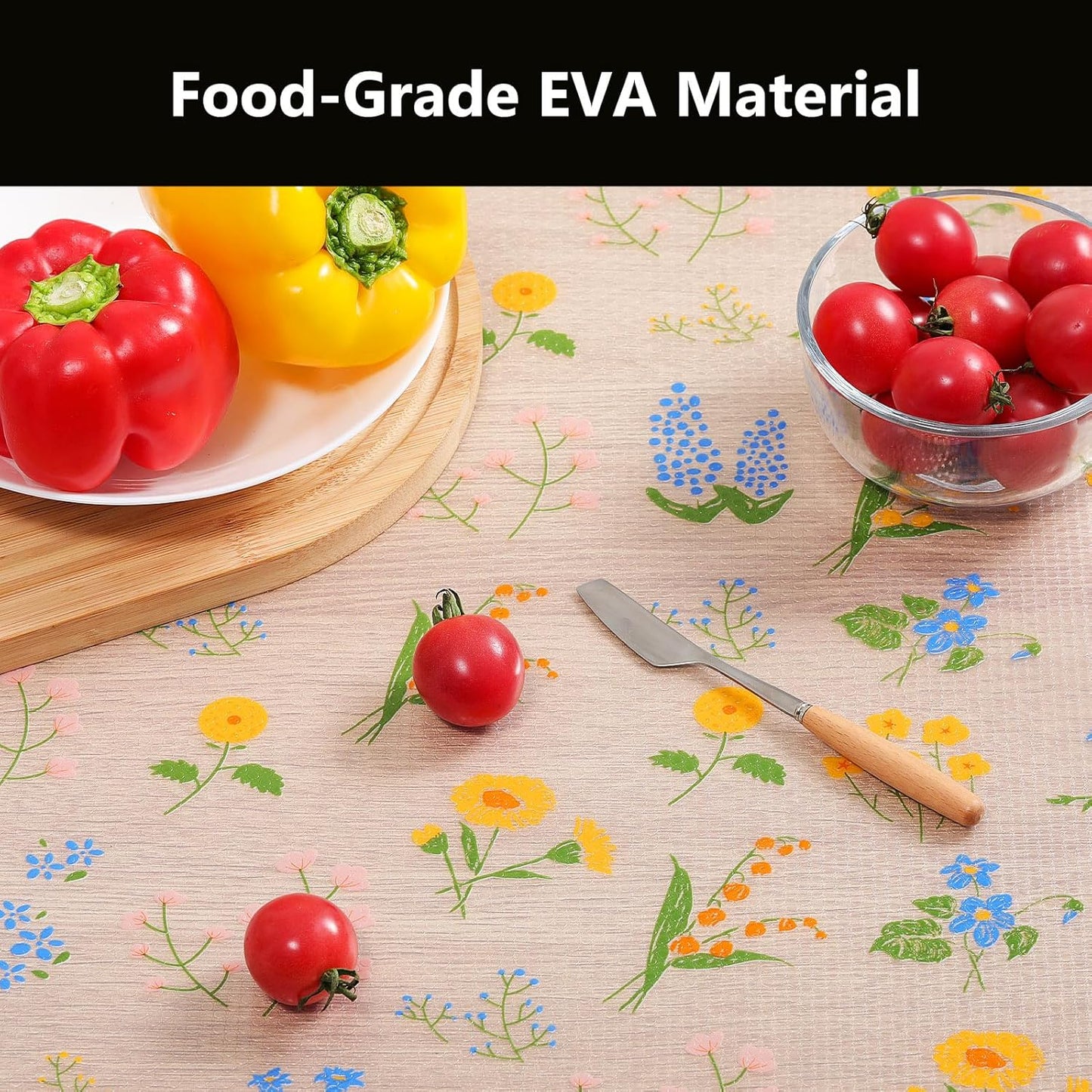 INNOLITES Shelf Liner, Non-Adhesive Floral Cabinet Drawer Liner for Kitchen, Waterproof Oil-Proof, EVA Easy to Clean & BPA-Free (23.6" x 118")