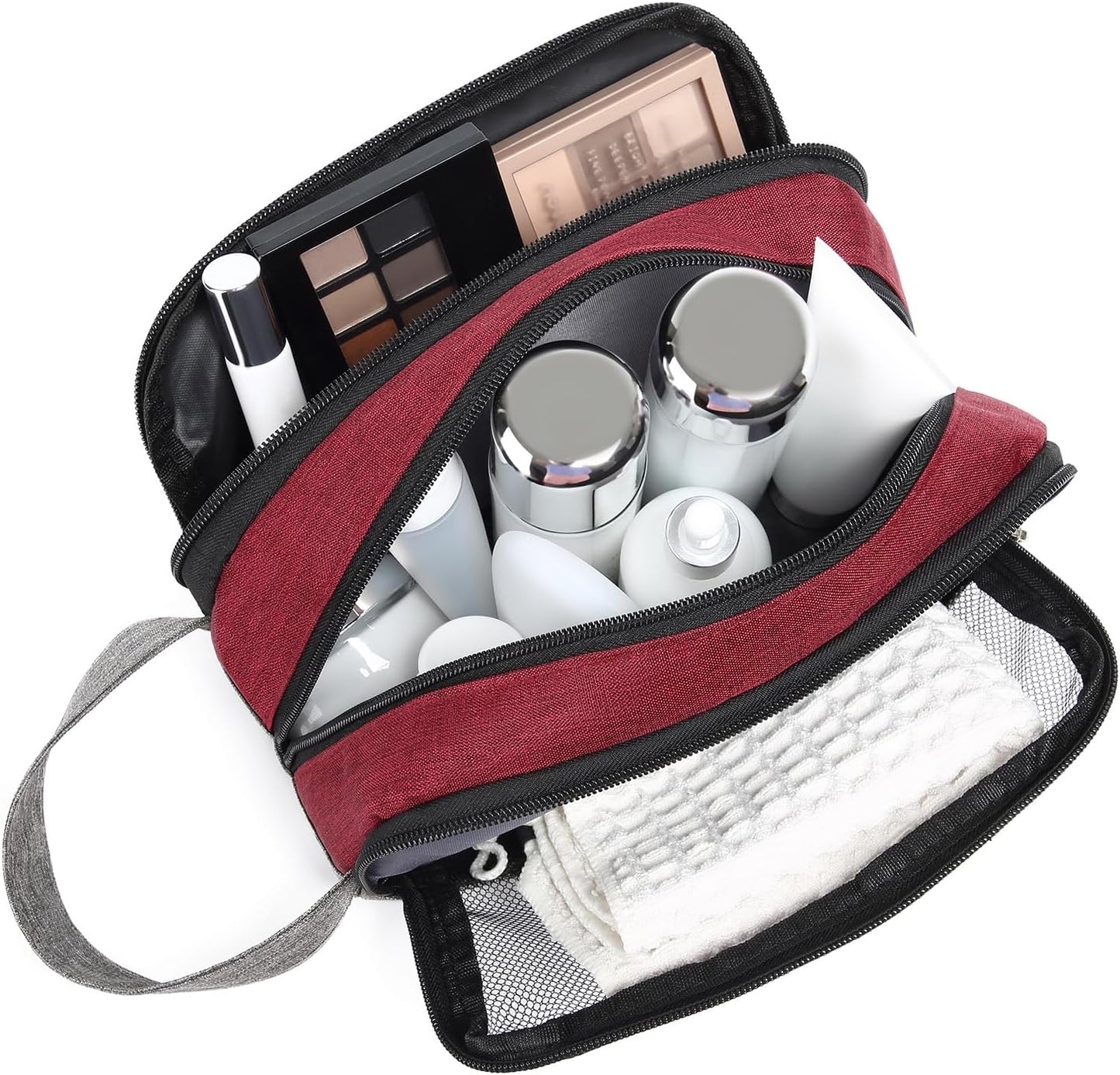 Yeiotsy Men's Travel Toiletry Bag – Color Clash Dopp Kit with Mesh Pockets, Durable Shaving Organizer for Gym, Camping & Weekend Trips