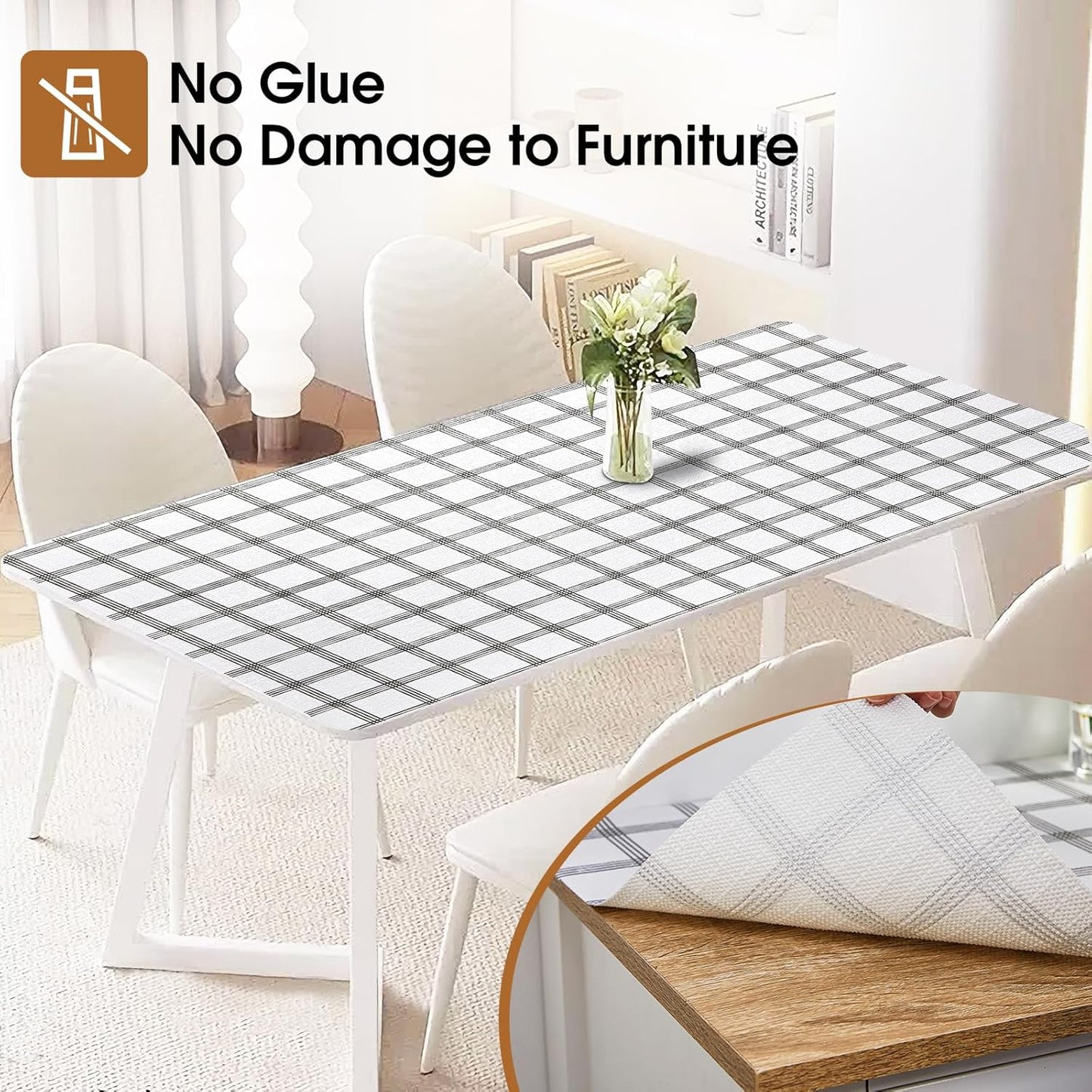 Beautysaid Shelf and Drawer Liner for Kitchen Cabinet, Non Adhesive Non Slip Shelf Paper Waterproof Washable Thickened for Dresser Pantry Shelve Bathroom Protector Liner(Plaid,23.6 in x 30 FT)