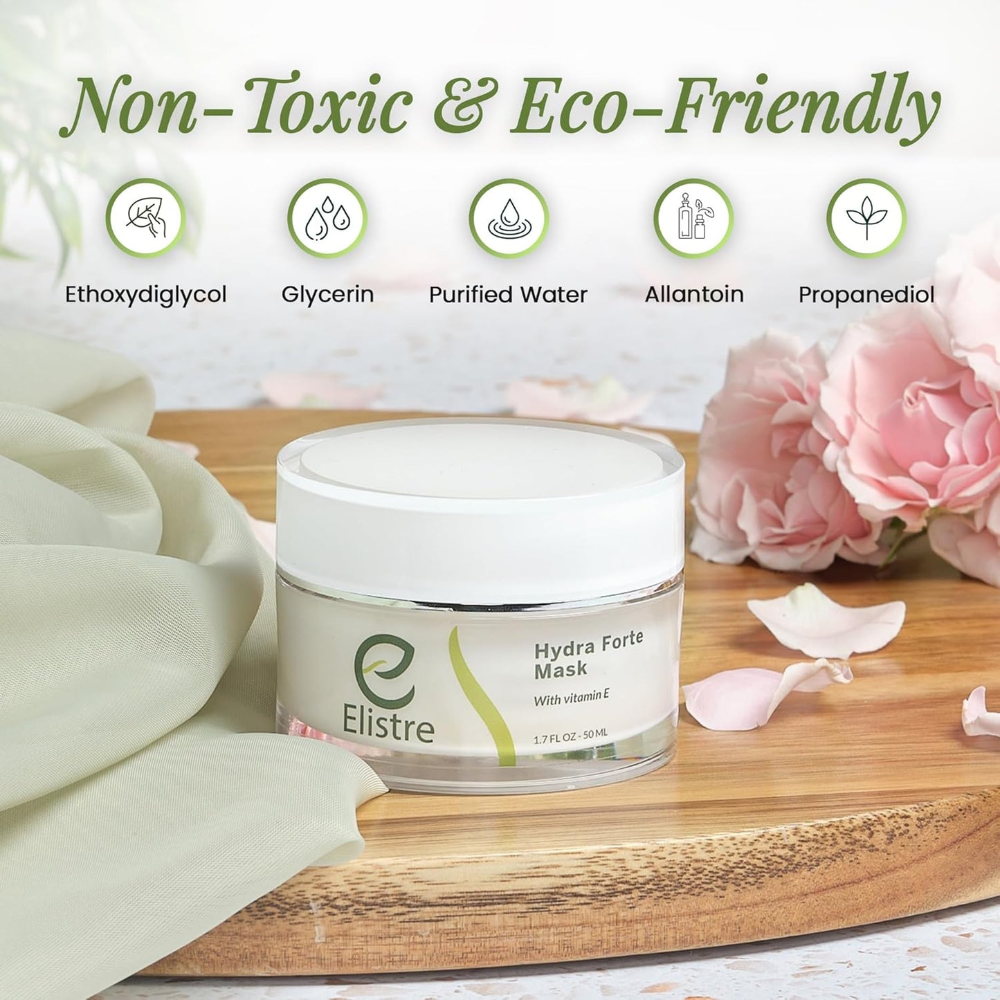 Elistre Hydra Forte Hydrating Face Mask with Ferulic acid, Vitamin E & C, For All Skin types