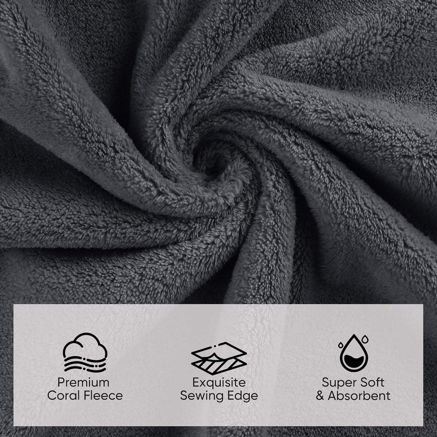 Orighty 6-Piece Towel Set - Soft & Lightweight - 2 Bath Towels, 2 Hand Towels, and 2 Wash Cloths - Absorbent & Quick Drying Microfiber Towel for Multipurpose, Bathroom, Gym, Sport, Yoga, Travel-Grey