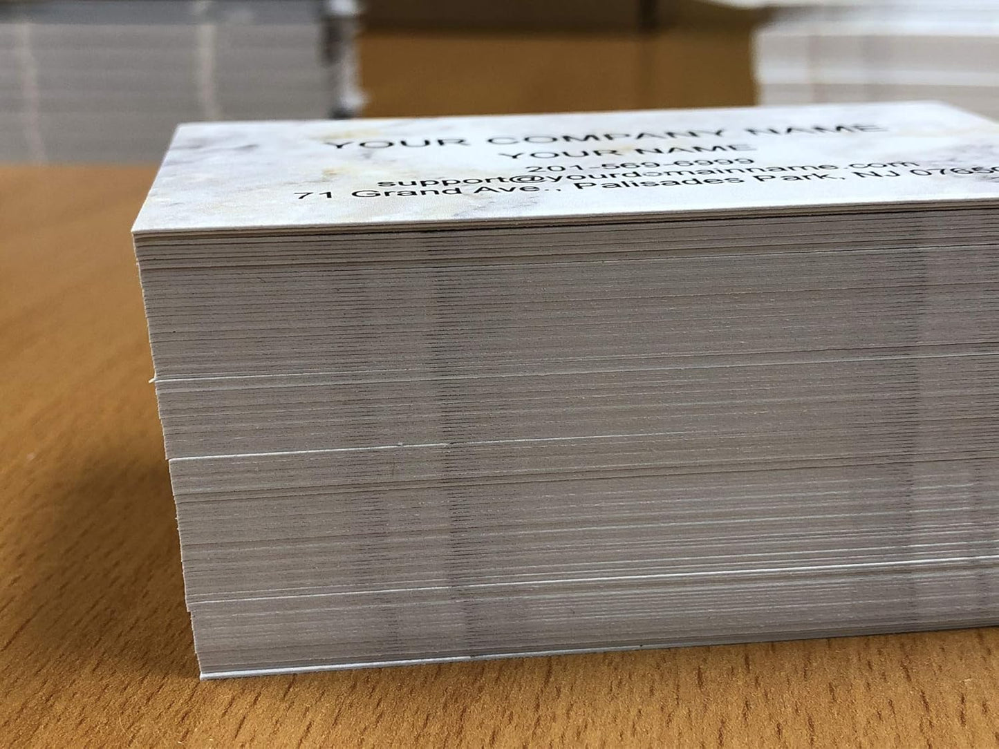 Custom Premium Business Cards 100 pcs Full color - Printed on 16pt(350gsm) or14pt (308gsm) Classic matte paper, Made in The USA (Marble Plain)