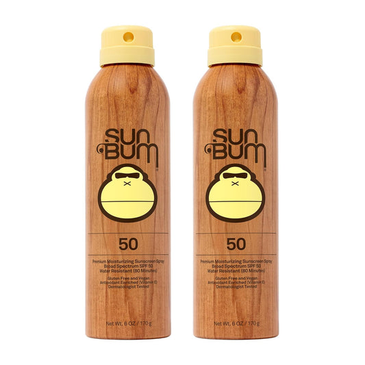 Sun Bum Original SPF 50 Sunscreen Body Spray - Broad Spectrum Moisturizing Sunscreen with Vitamin E - Hawaii 104 Act Compliant (Made without Octinoxate & Oxybenzone) - 6 oz (Pack of 2)