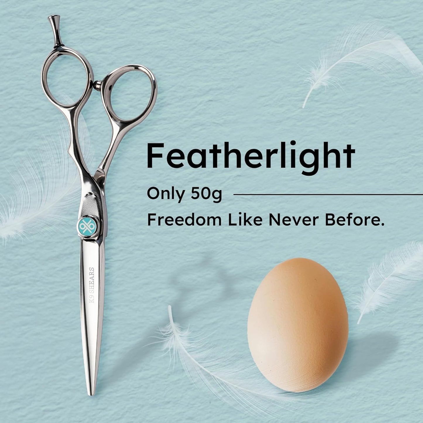 6" Professional Hair Scissors – Barber Shears Made with Premium VG10 Steel, Lightweight, Razor-Sharp, Handcrafted with Ergonomic Handle and Convex Blade, Also Great for Home Use | K9 Shears