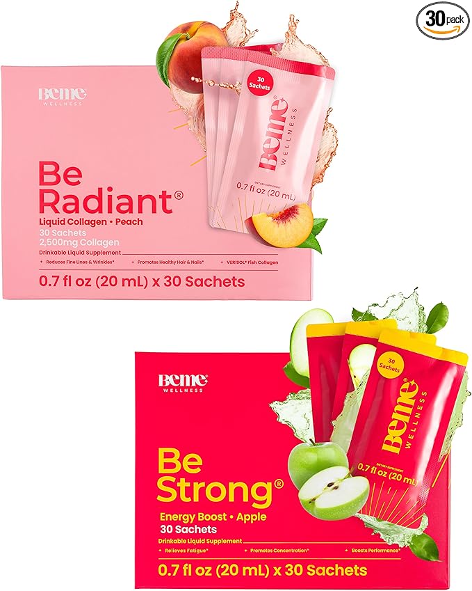 BeMe BeRadiant & BeStrong Bundle - Liquid Collagen & Vitamin B12 Supplements