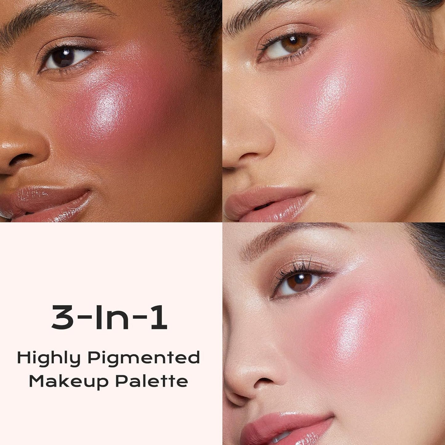 Color Nymph Ultra-Creamy Highlighter Blush Bronzer Stackable Makeup Palette | 3-IN-1 Multiuse Long-Lasting & Shimmer Power, Travel-Friendly Makeup Kits | Vegan & Cruelty-Free - Starlit Glow