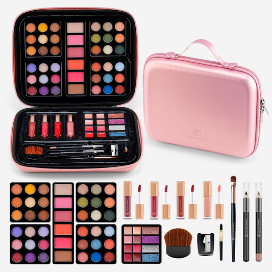 Color Nymph Makeup for Teens with Reusable Pink Handbag, All In One Girls Makeup Sets Makeup Kits for Girls Women with Eyeshadow Blushes Bronzer Highlighter Lipgloss