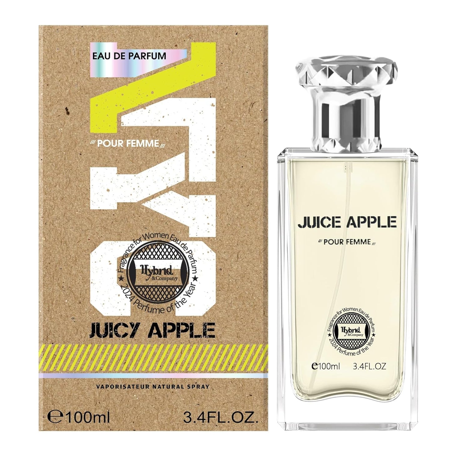 Hybrid & Company Women Juice Apple Pour Femme Eau De Parfum Vaporisateur Natural Spray 3.4 Fl Oz