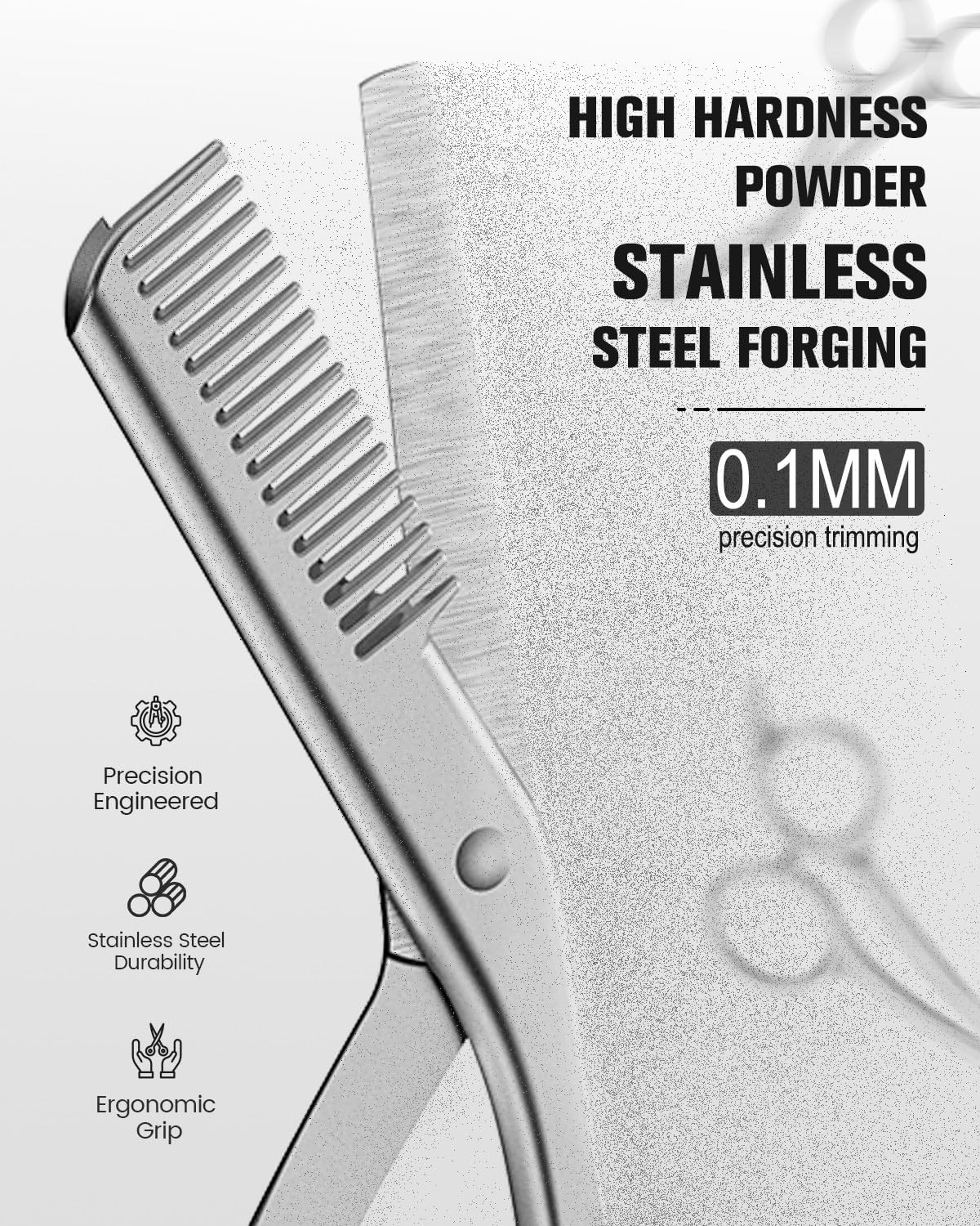 FERYES Eyebrow Trimmer Scissors with Combs, Stainless Steel Scissor & Comb in One, Precision Eyebrow Trimming Scissors for Women and Men