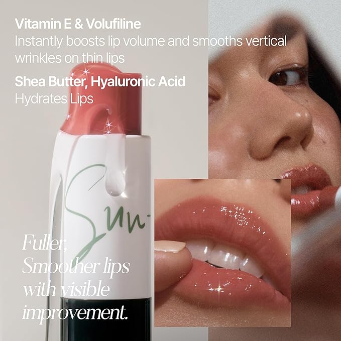 SUN-KISSED Plump Tinted Lip Balm, Lip Plumper, 70% Skincare Ingredients Providing Deep Hydration to Cracked & Chapped Lips, Lightweight Buildable High Gloss Finish, 03 Mauve Beach