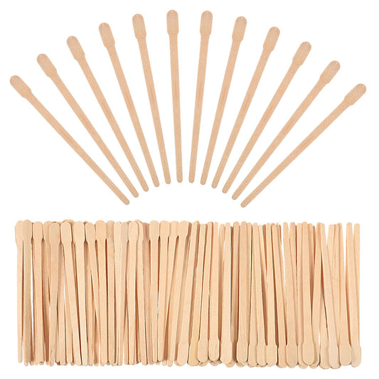 Bememo 500 Pcs Wax Sticks Eyebrow Brow Lip Nose Small Wooden Waxing Applicator Spatula Craft Sticks for Hair Face Legs Removal Spa