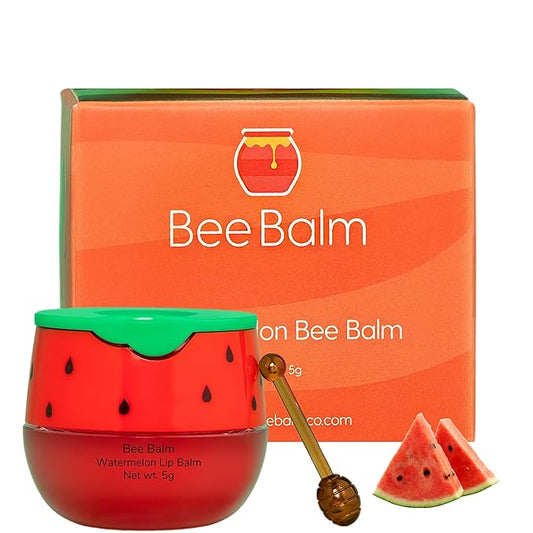 Original My Bee Balm Lip Balm - Watermelon Hydrating Balm Honey Pot for Dry, Chapped & Cracked Lips with Propolis, Honey & Vitamin E - Soften, Smooth & Reduce Lip Lines