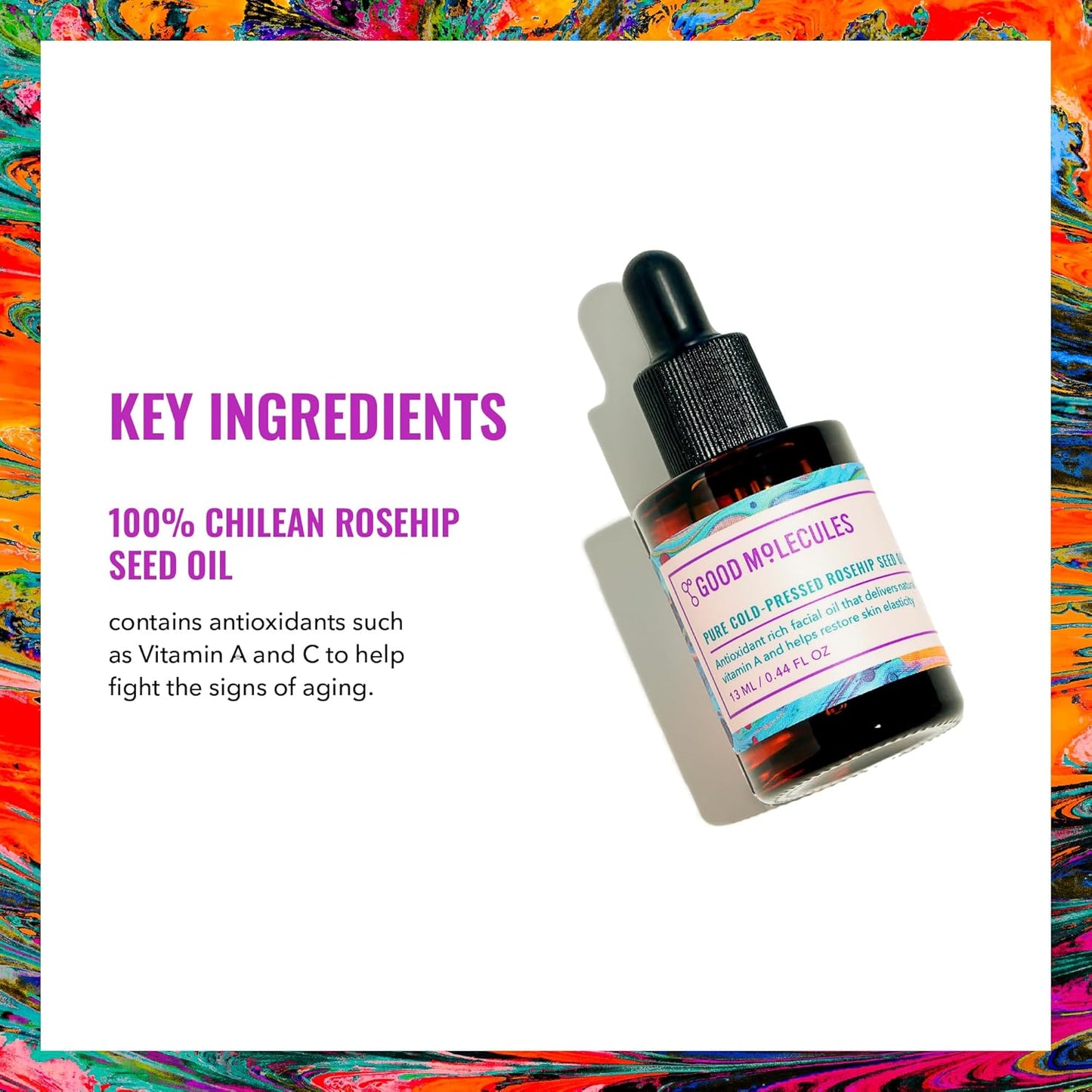 Good Molecules Pure Cold-Pressed Rosehip Seed Oil - 100% Natural Rose Hip Oil Light Weight Face Moisturizer for Anti-Aging, and Plumping - Hydrating Facial Skin Care