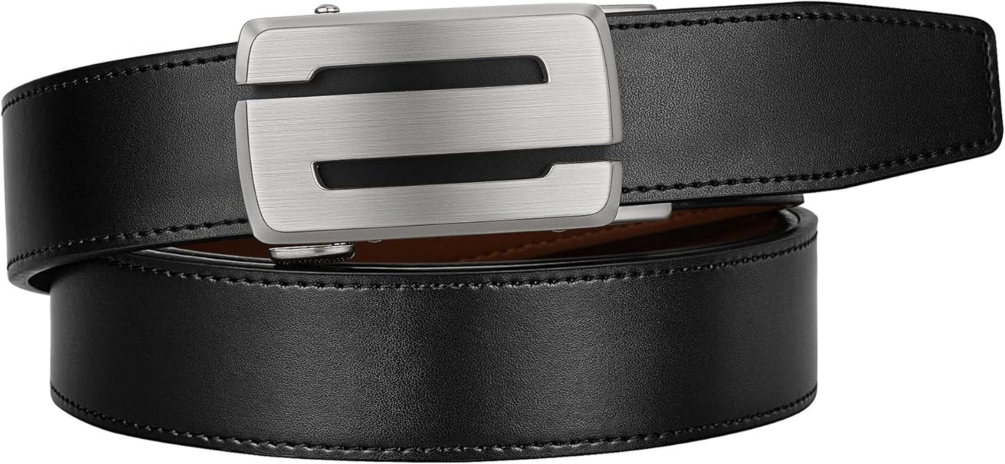 Zitahli Belt Men, Ratchet Belt Dress with 1 3/8" Premium Leather,Slide Belt with Easier Adjustable Automatic Buckle