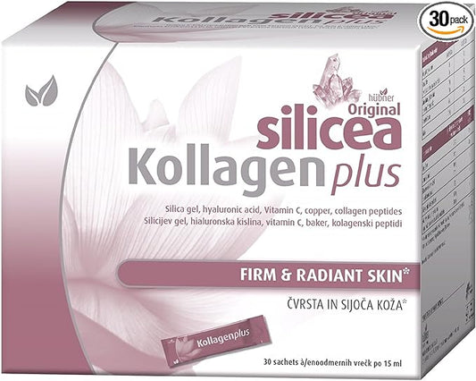 Hubner Original Silicea Kollagen Plus, Collagen Peptide Blend Dietary Supplement, 15ml Single Dose Packets, 30-Pack