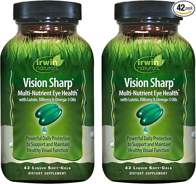 Irwin Naturals Vision Sharp Multi-Nutrient Eye Health 42 Liquid 2 - Omega-3s - 42 Total