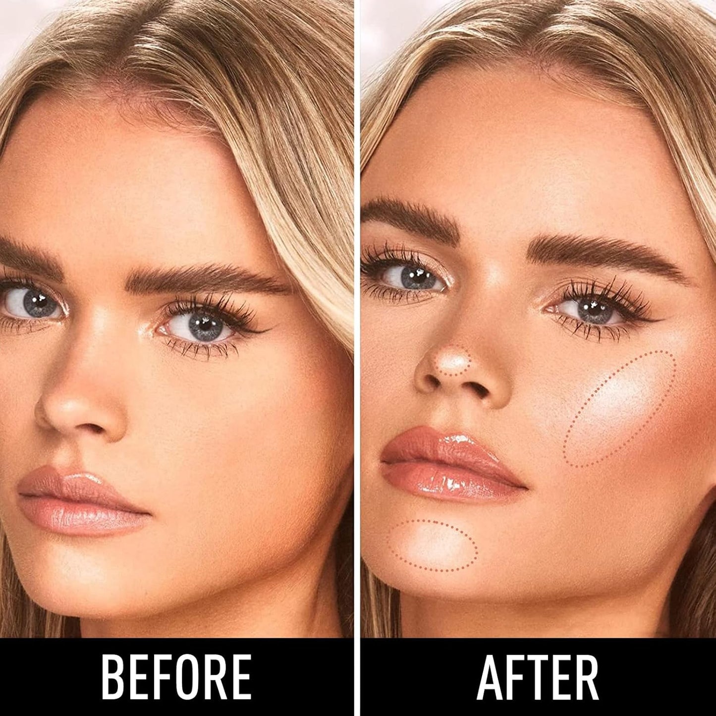 Highlighter Makeup Palette Shimmer Face Body Illuminator Glitter Highlighter Makeup Kit Long Lasting Highly Pigmented Highlighters Makeup Palette #4 Rose Champagne