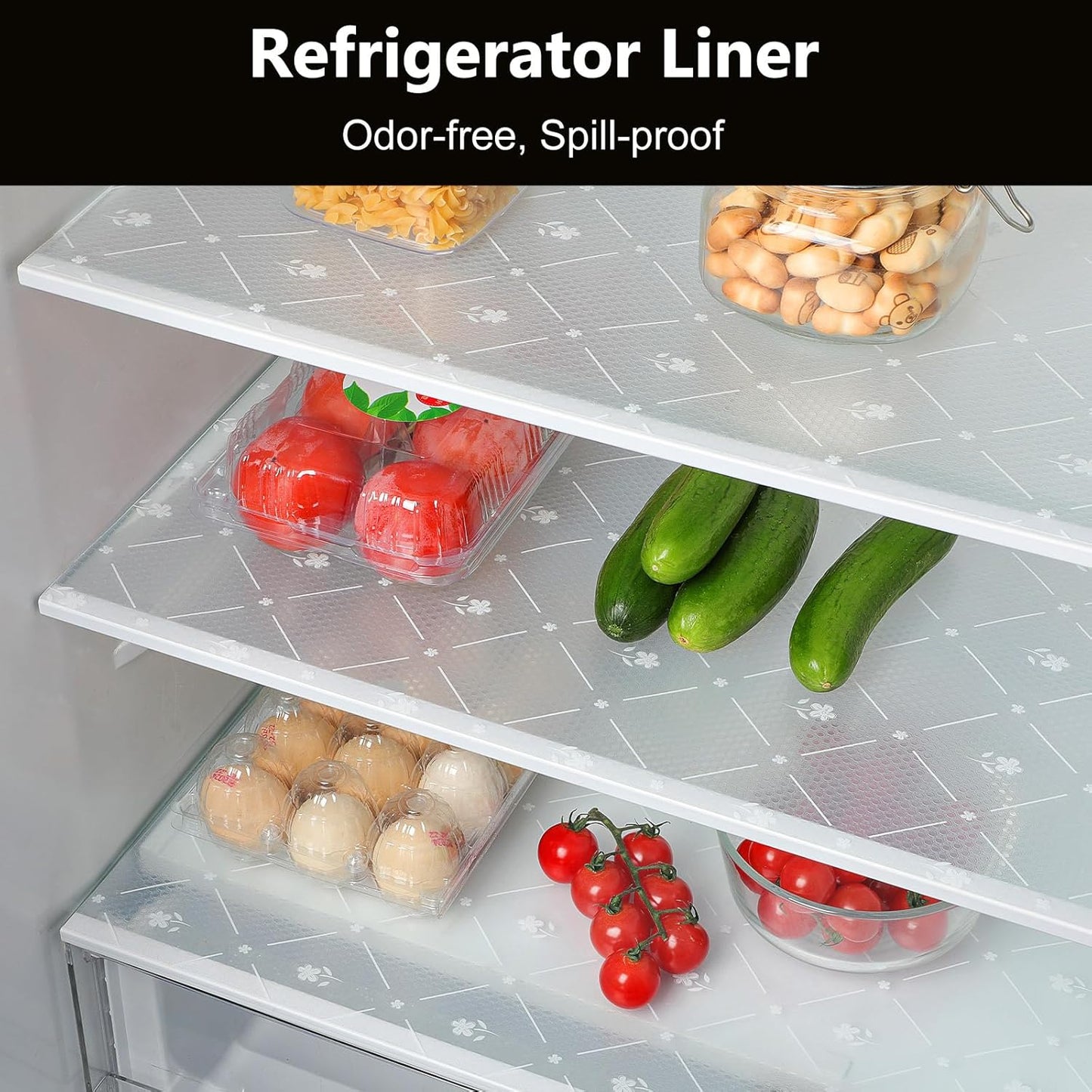 INNOLITES Kitchen Cabinet Shelf Liner | Non-Adhesive Refrigerator & Drawer Liner | Waterproof, Oil-Proof EVA with Floral Pattern | Easy to Cut & BPA-Free (23.6" x 236")