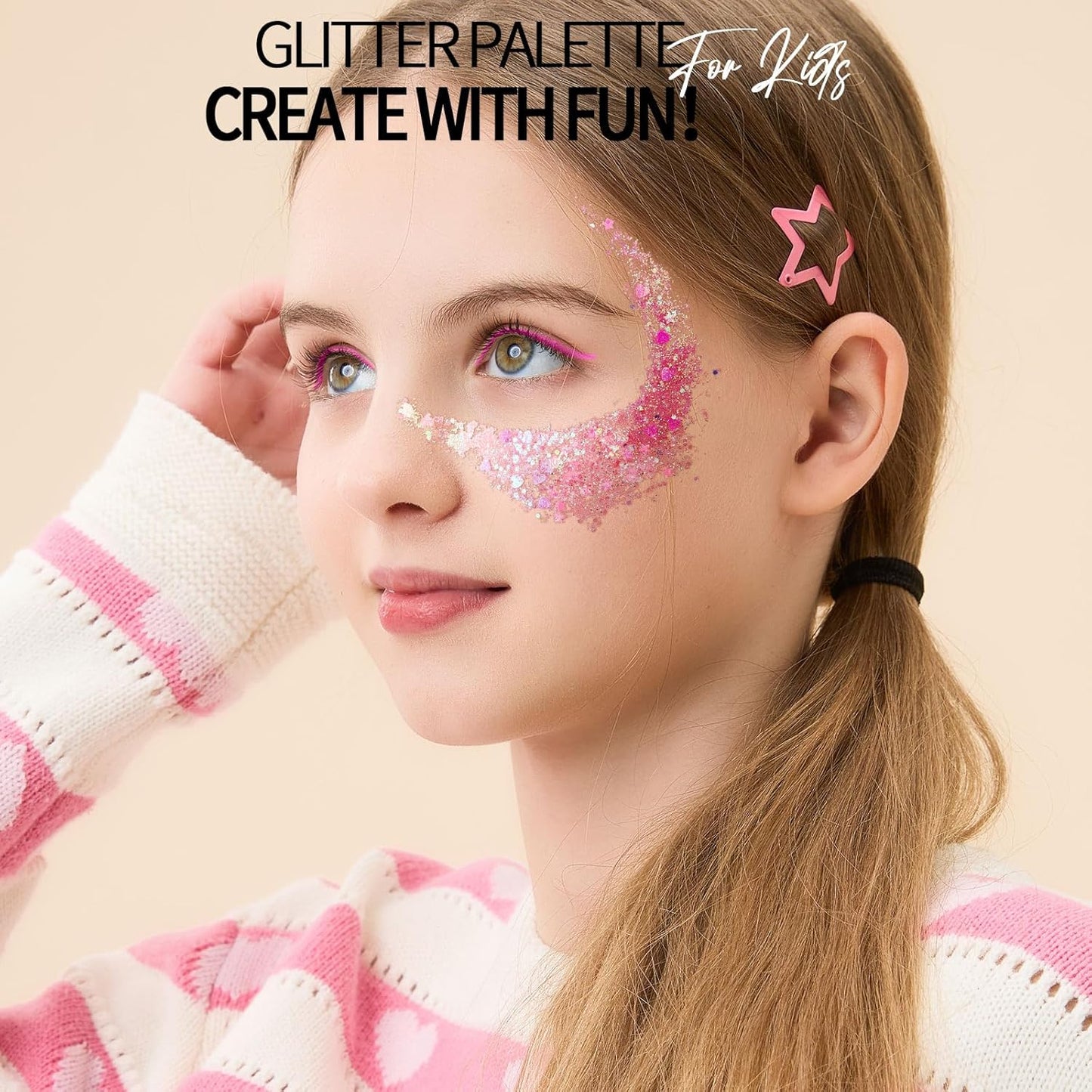 FANDAMEI 25 Colors Face Glitter, Face Glitter for Women Kids Girls, Glitter Gel No Glue Needed, Glitter for Body Hair Halloween Rave Carnival Makeup