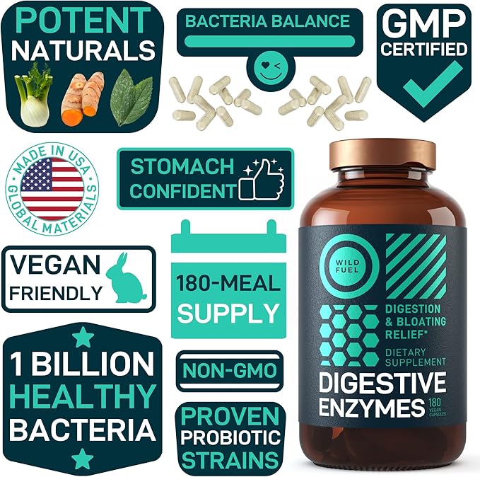 Digestive Enzymes with Probiotics and Prebiotics 180 Caps