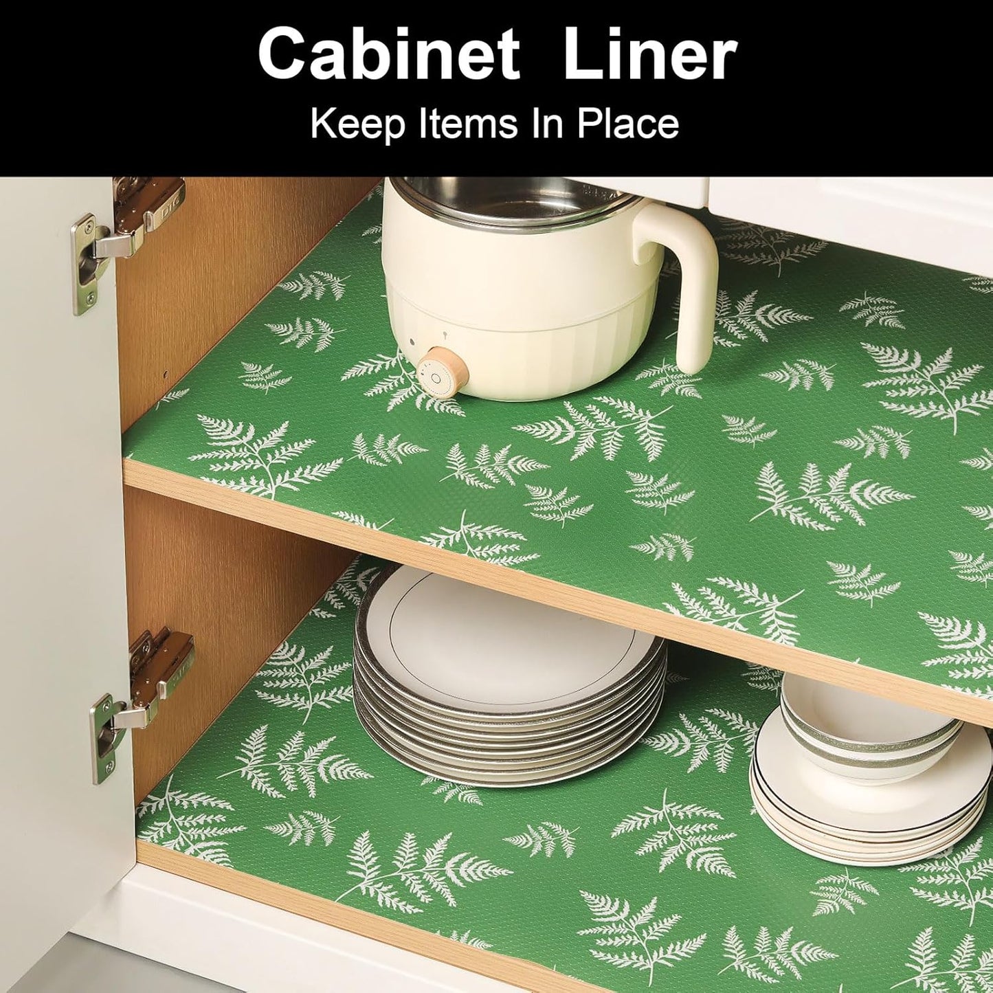 Cooyes Shelf Liner Drawer Liners, Shelf Liners for Kitchen Cabinets, Non-Adhesive Cabinet Liner, EVA Waterproof Non-Slip Refrigerator Liners for Kitchen Drawers