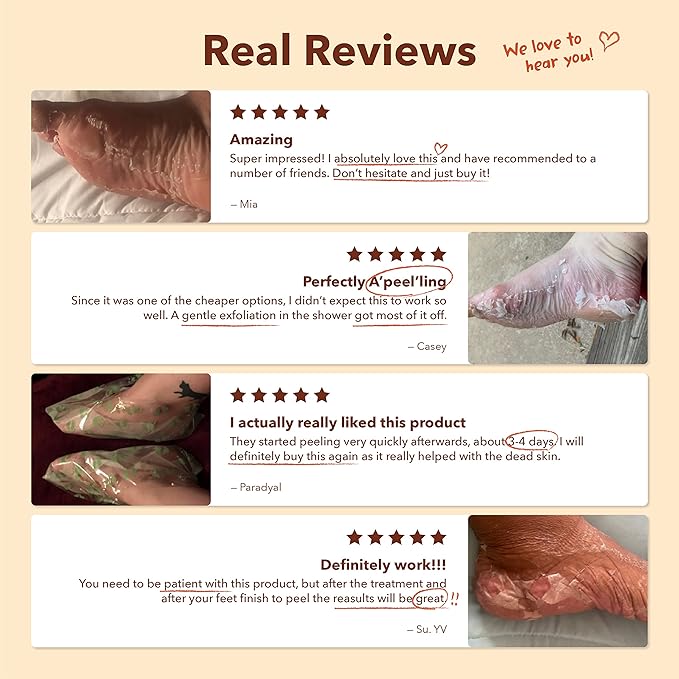 Purederm Exfoliating Foot Mask (3 Pack) – Regular Size Exfoliating Foot Masks for Cracked Feet, Dry Skin, Callused Feet…