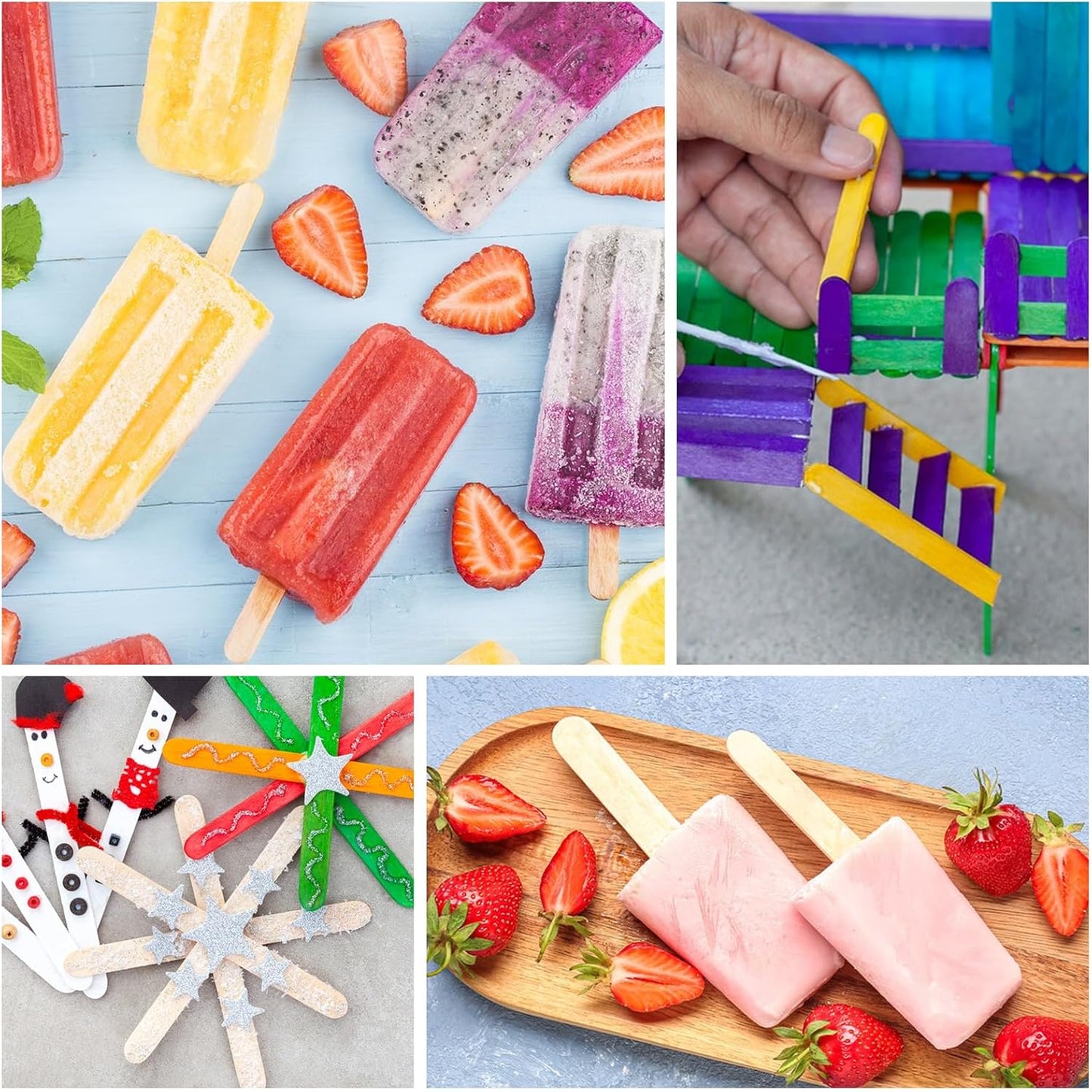 2 Style 2000 Pcs Wax Sticks for Hair Removal Splinter-Free Wooden Waxing Sticks Large Wax Applicator Sticks Wax Stick for Body and Face, Craft Sticks,Popsicle Sticks, 6-Inch & 4.5-Inch