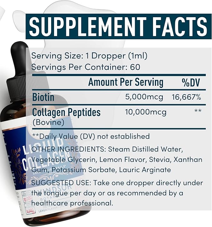 WINDSOR BOTANICALS Concentrated Liquid Collagen Peptides and Dental Probiotics for Bad Breath Bundle