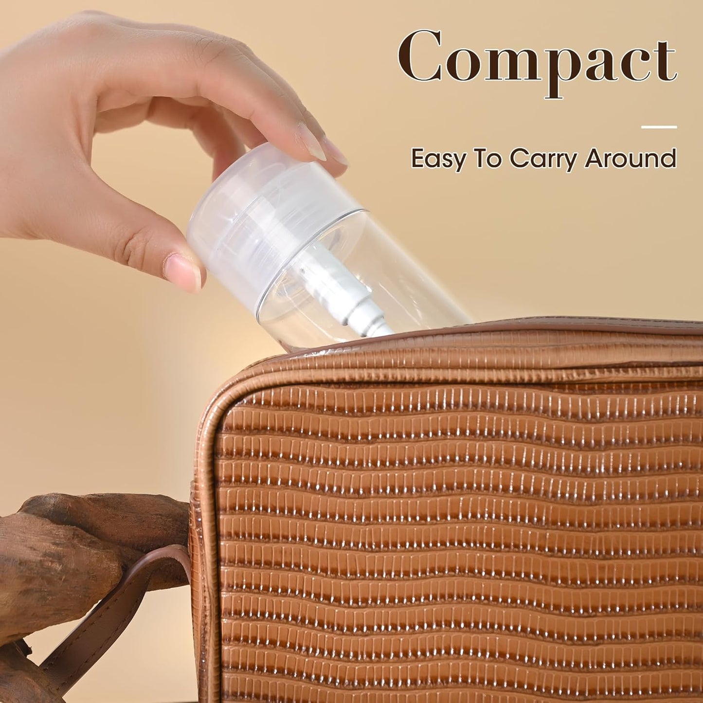 3 Pack Push Down Pump Dispenser,Clear Push Top Empty Bottles with DIY Stickers for Alcohol,Nail Polish,Makeup Remover,Toner (150ml-2pcs)