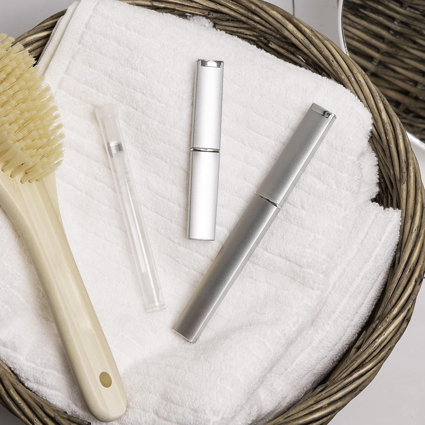 Bona Fide Beauty Glass Nail Files Kit in Silver - 3Pc Set Includes Glass Cuticle Pusher, Mini Travel Nail File, and Medium Glass File for Natural Nails