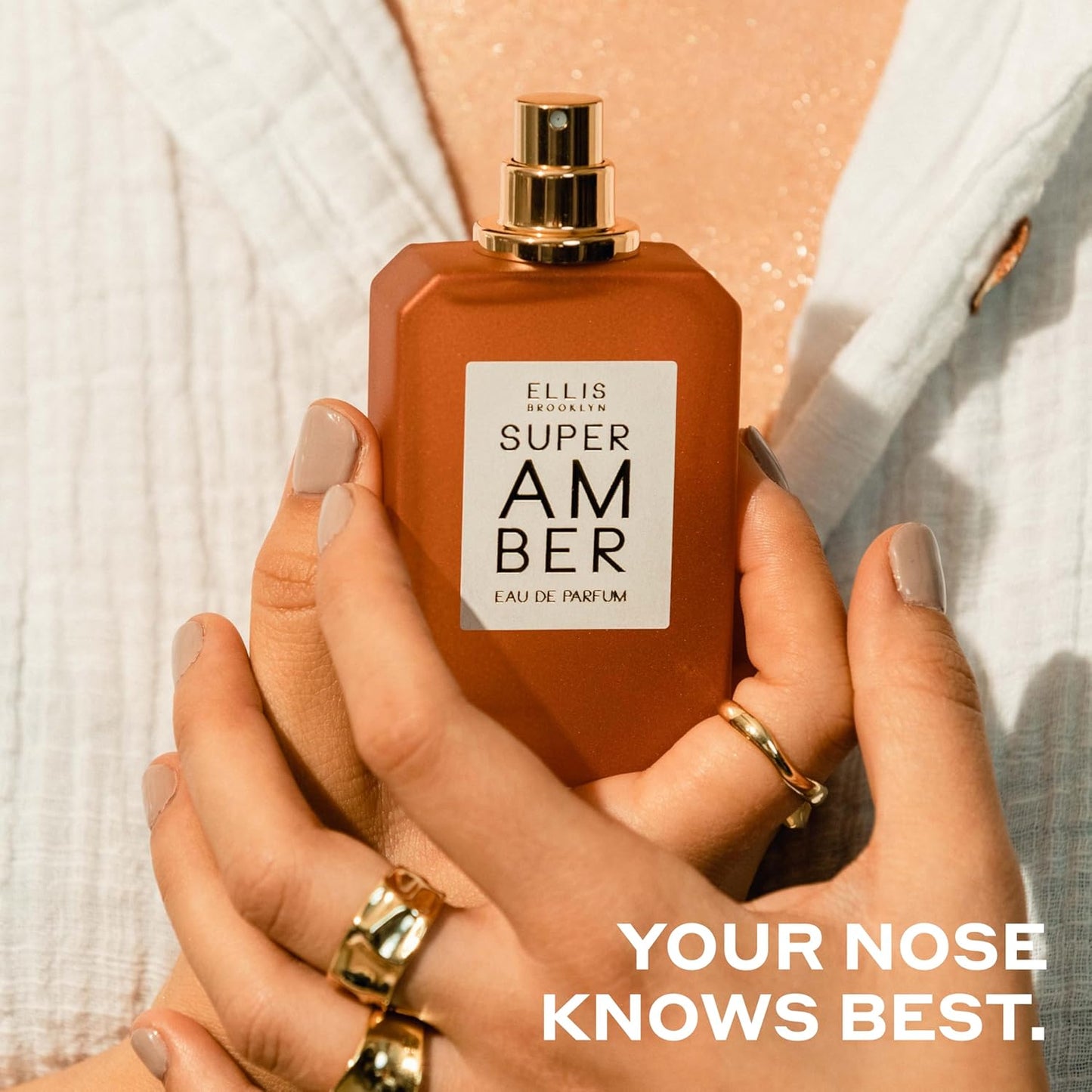 Ellis Brooklyn SUPER AMBER Eau de Parfum, Travel Spray, Warm Amber Perfume for Women, Gourmand, Vegan & Allergen-Free Fragrance with Vanilla Orchid, Cedarwood & Musk, 10ml / 0.33 Fl Oz