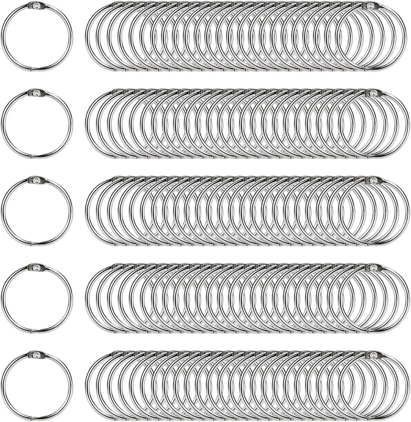 0.76 Inch Loose Leaf Binder Rings (120 Pack), Nickel Plated Small Metal Book Rings for Index Cards, Documents, Keychains, DIY Crafts, Office, School, and Home Supplies (0.76-inch)