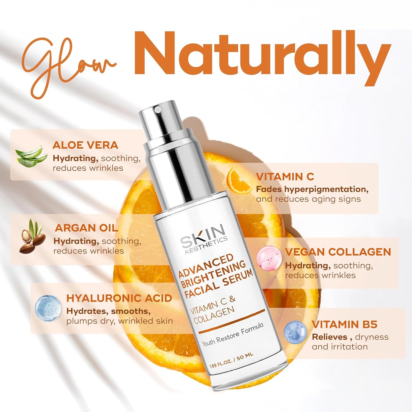 Vitamin C Serum For Face - Dermatologist Tested - with Collagen For Dark Spots, Skin Brightening, Anti-Aging & Acne + Fine Lines & Wrinkles - Vegan, Clean Beauty Korean Skin care