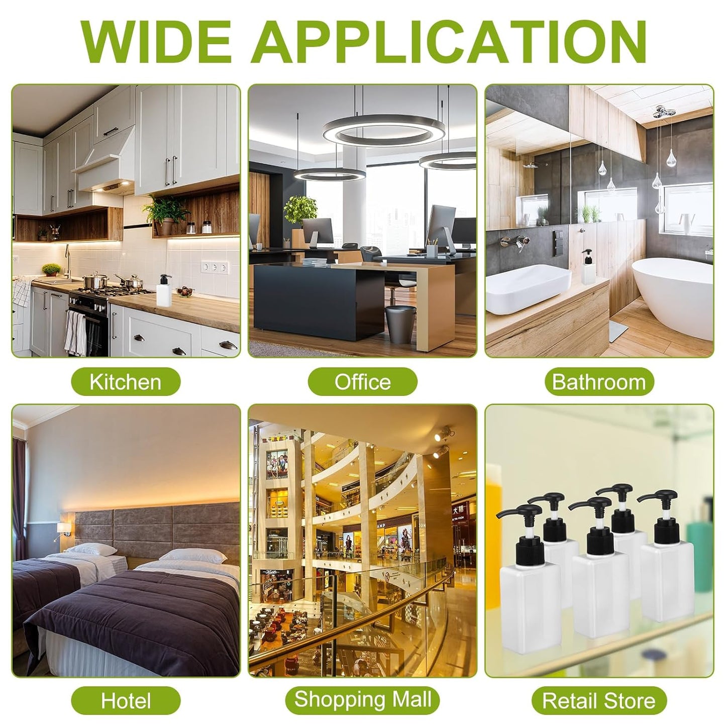 Domensi 12 Pcs 100ml /3.4 oz Pump Bottle Mini Travel Bottles Small Dispenser Containers Plastic Pump Lotion Dispenser Empty Square Travel Size Containers Toiletries (White)